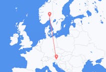 Flyg från Oslo, Norge till Klagenfurt, Österrike