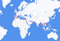 Flyrejser fra Sihanoukville-provinsen, Cambodja til Málaga, Spanien