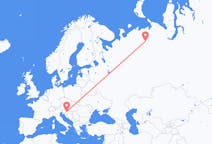 Flyg från Usinsk till Zagreb