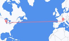 美国出发地 密尔沃基飞往美国目的地 都灵的航班