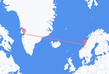 Vluchten van Rørvik, Sør-Trøndelag, Noorwegen naar Ilulissat, Groenland