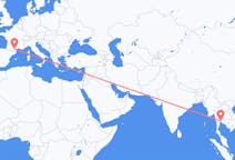 Flyreiser fra Bangkok, Thailand til Carcassonne, Frankrike