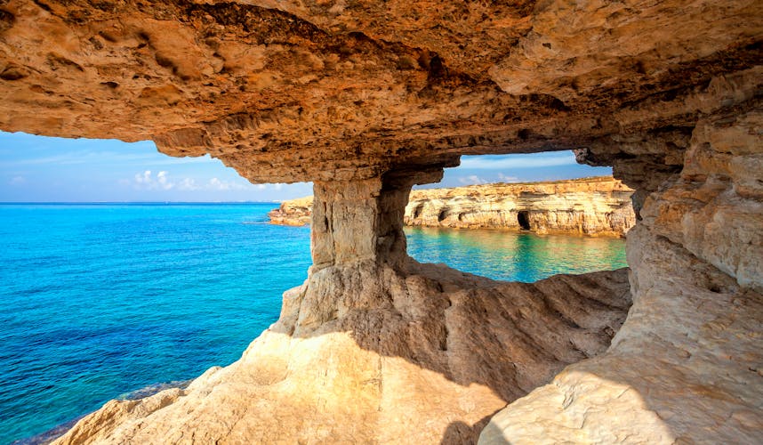 Photo of sea cave near Cape Greko(Capo Greco) of Ayia Napa and Protaras on Cyprus island.