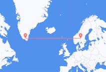 Flights from Narsarsuaq, Greenland to Rörbäcksnäs, Sweden