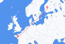 Flug frá Tampere, Finnlandi til Nantes, Frakklandi