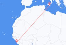 Flyreiser fra Freetown, til Comiso