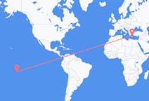 Flyrejser fra Rangiroa, Fransk Polynesien til Santorini, Grækenland