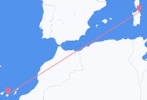 Flyreiser fra Las Palmas, Spania til Olbia, Italia