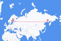 Vluchten van Magadan naar Helsinki