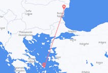 ブルガリアのから ヴァルナ、ギリシャのへ ミコノス島フライト