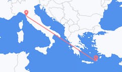 ギリシャのカソスから、イタリアのピサまでのフライト