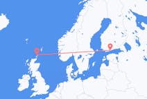 Fly fra Westray til Helsingfors