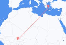 Flyrejser fra Ouagadougou, Burkina Faso til Milos, Grækenland