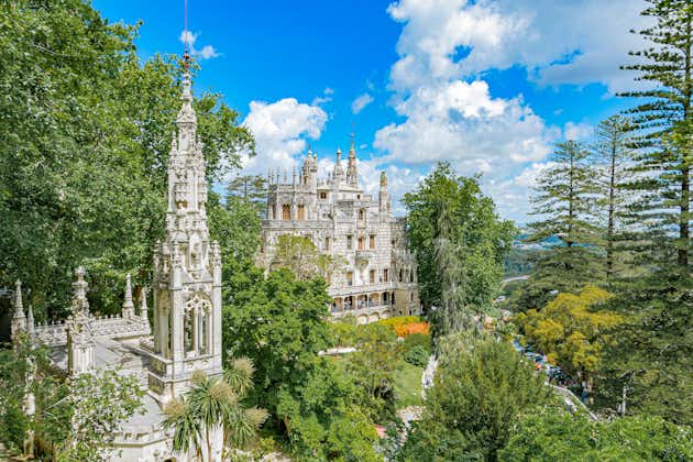 Photo of the Regaleira Palace (Quinta da Regaleira), Park in Sintra located near Lisbon in Portugal.