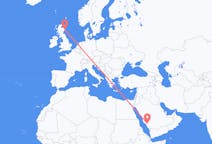 Flyreiser fra Al Bahah, Saudi-Arabia til Aberdeen, Skottland