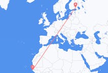 Flyreiser fra Ziguinchor, Senegal til Villmanstrand, Finland