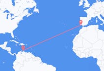 Vluchten van Aruba, Aruba naar Faro, Napoli, Portugal