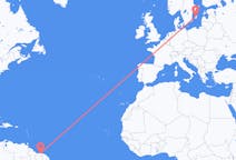 Flyreiser fra Paramaribo, Surinam til Visby, Sverige