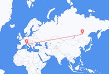Flights from Neryungri, Russia to Pisa, Italy