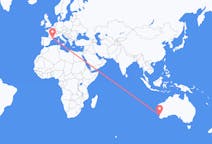 Flyg från Perth, Australien till Perpignan, Frankrike