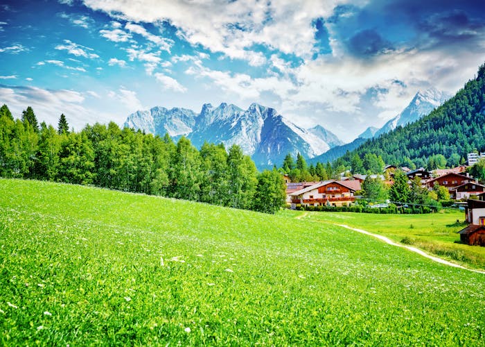Photo of beautiful view on little mountainous village, Innsbruck.