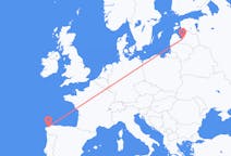 Vluchten van Riga, Pescara, Letland naar La Coruna, Spanje