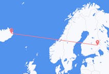 アイスランドのエギルスタジルから、フィンランドのヨエンスーまでのフライト