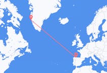 그린란드 마니초크에서 출발해 스페인 산티아고 델 몬테까지(으)로 가는 항공편
