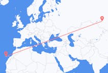 Flyrejser fra Novosibirsk, Rusland til Tenerife, Spanien