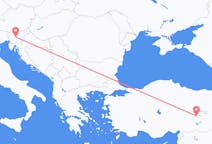 从馬拉蒂亞飞往卢布尔雅那的航班