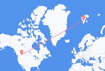 Flüge von Cranbrook, Kanada nach Spitzbergen, Spitzbergen und Jan Mayen
