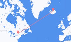 Fly fra byen Ottawa, Canada til byen Akureyri, Island