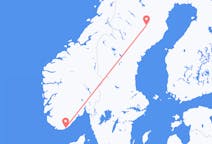 Vols depuis la ville de Kristiansand vers la ville de Lycksele