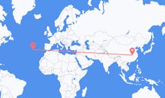 Flyrejser fra Wuhan, Kina til Santa Maria øen, Portugal