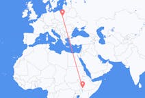 Flyreiser fra Jinka, Etiopia til Warszawa, Polen