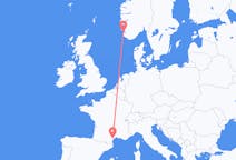 Vluchten van Stavanger, Noorwegen naar Aspiran, Frankrijk