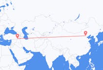 中国の北京からから、トルコのシュルナクまでのフライト