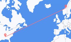 Loty z Columbus, Stany Zjednoczone do Trondheimu, Norwegia