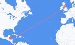 Flyreiser fra Tegucigalpa, Honduras til Manchester, England