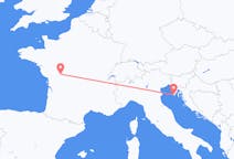Flyg från Poitiers, Frankrike till Pula, Kroatien