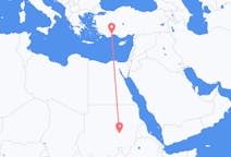 Flyrejser fra Khartoum, Sudan til Antalya, Tyrkiet