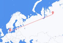 Vols depuis la ville de Norilsk vers la ville de Copenhague
