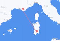 Flyrejser fra Toulon, Frankrig til Cagliari, Italien
