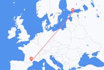 Vluchten van Carcassonne, Frankrijk naar Tallinn, Estland