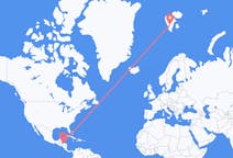 Flyreiser fra Útila, Honduras til Svalbard, Svalbard og Jan Mayen