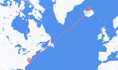 Flyg från Jacksonville, USA till Akureyri, Island