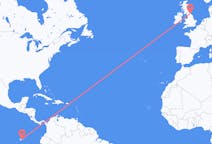 Flights from Baltra Island, Ecuador to Durham, England, England