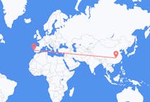 Flyg från Yueyang, Kina till Lissabon, Portugal