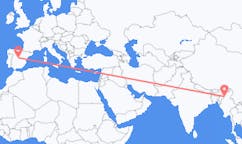 Flights from from Homalin to Madrid