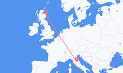 Flyg från Aberdeen, Skottland till Perugia, Italien